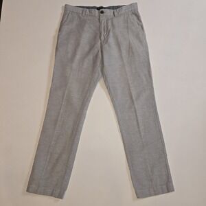 Banana Republic Aiden Chino Pants Gray Linen Cotton Blend  Men's Size 33x32 Slim